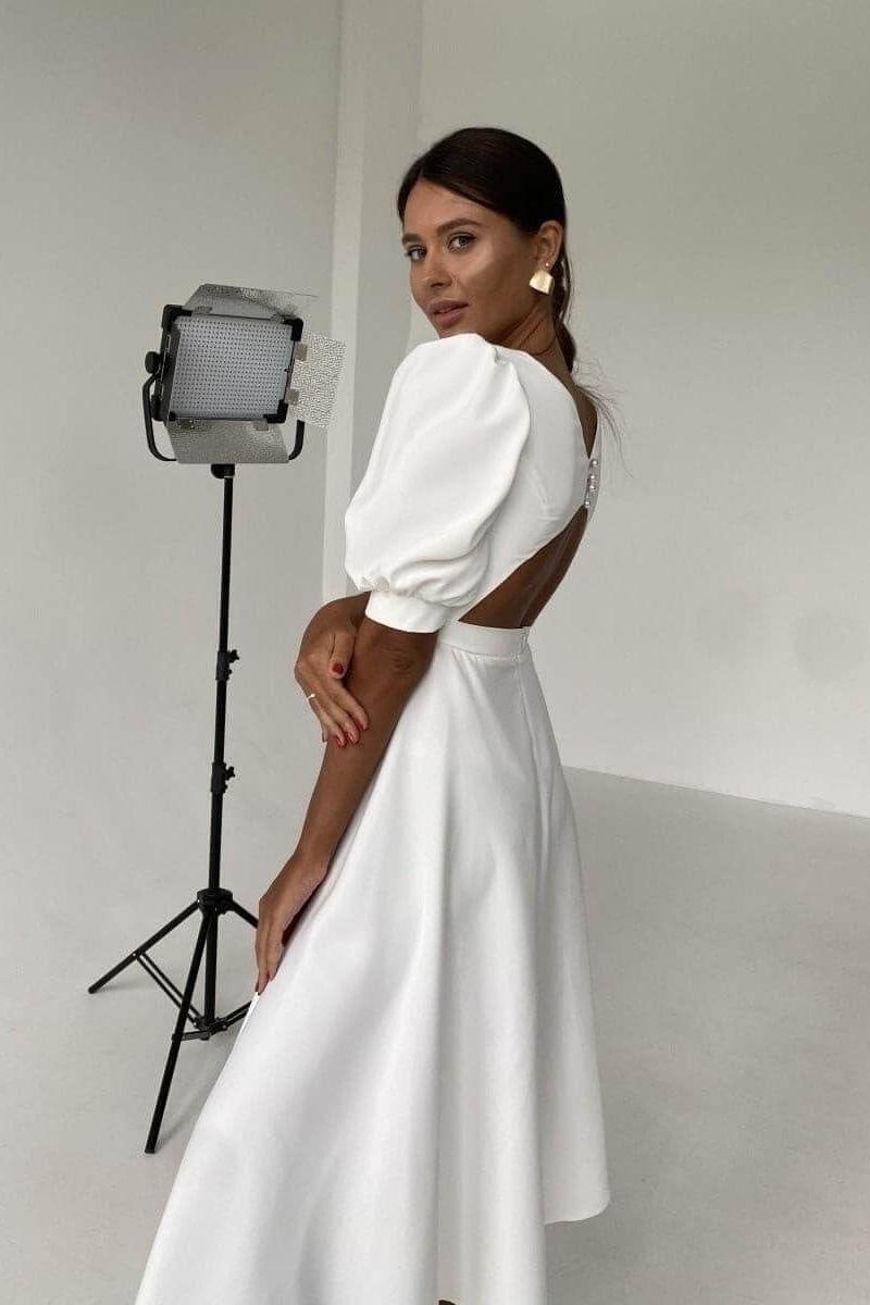 Backless high waist midi dress