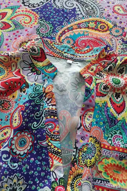 Deep V-Neck Button Mini Dress