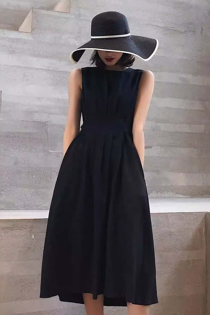 Sleeveless Vest Suspender Midi Dress