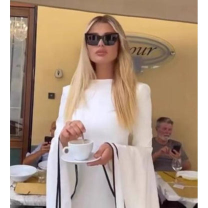 large lotus leaf sleeves dress