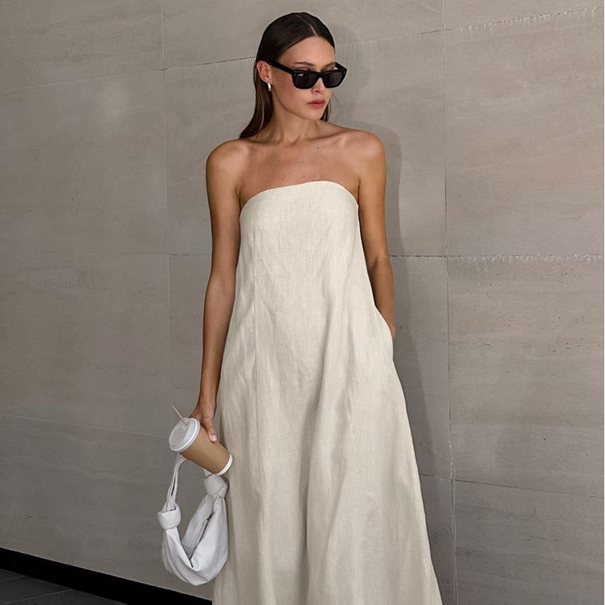 Slim Tube Top Long Dress