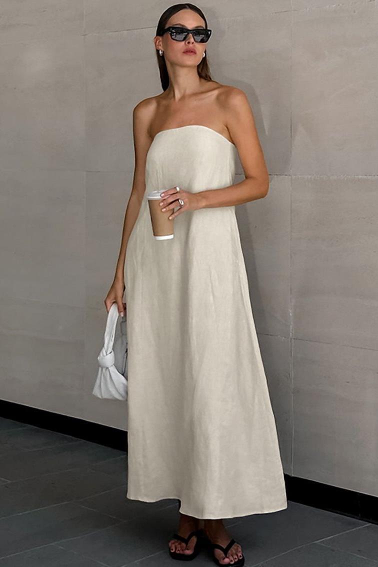 Slim Tube Top Long Dress