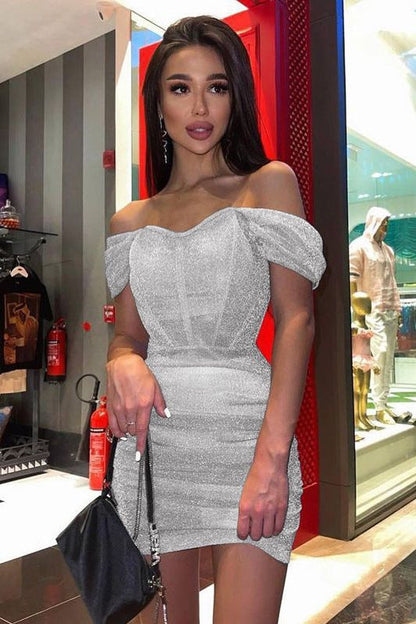 Backless Tube Top Wrinkled Tight Hip Dress