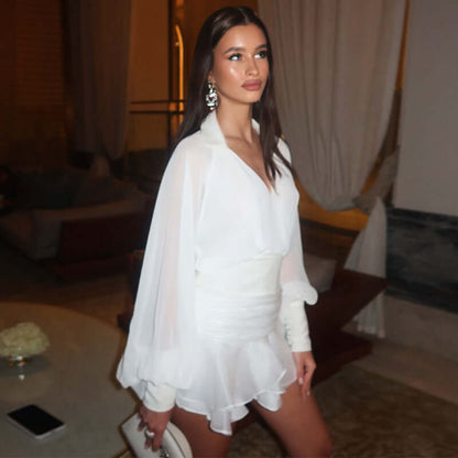 Celestial Whisper Chiffon Dress