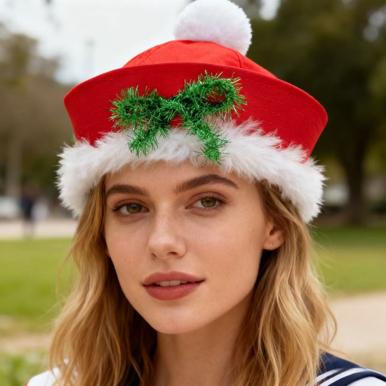 Fluffy Decorated Sailor Christmas Hat