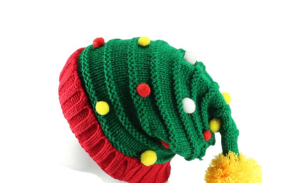 Multicolor Bobble Knit Christmas Hat