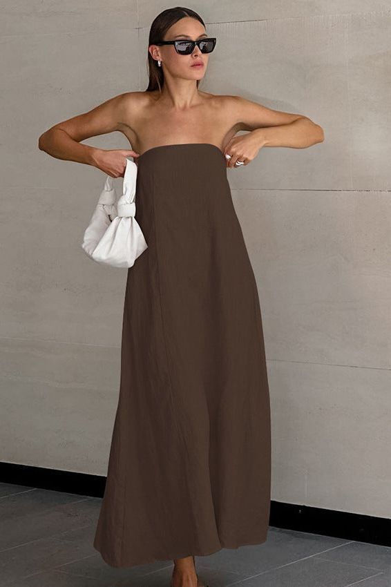 Slim Tube Top Long Dress