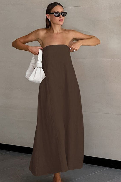 Slim Tube Top Long Dress