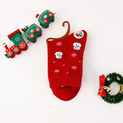 Cute Christmas Stripe Mid Calf Christmas Socks