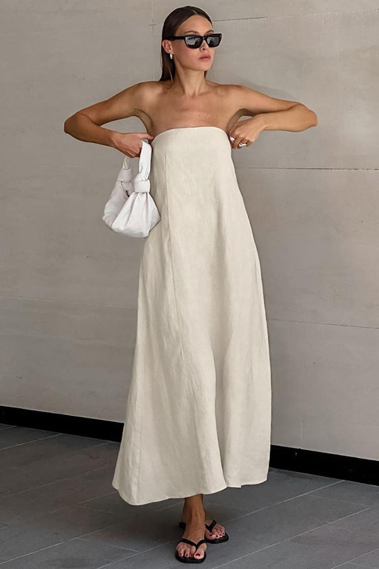 Slim Tube Top Long Dress