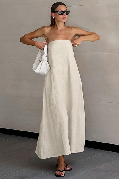 Slim Tube Top Long Dress