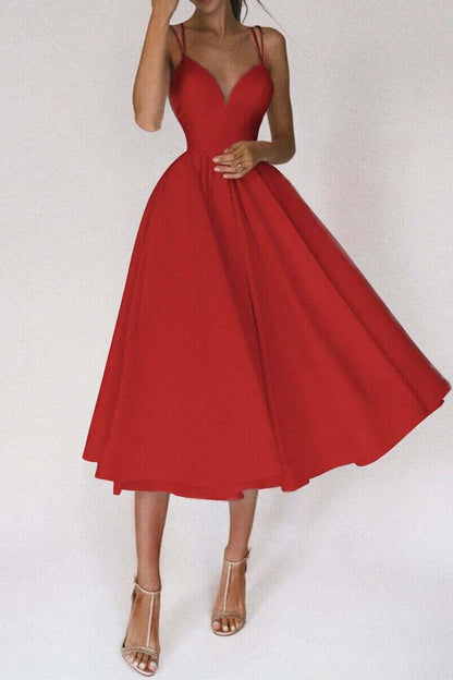 Suspender Swing Midi Dress