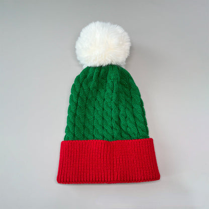 Cable Knit Bell Christmas Hat