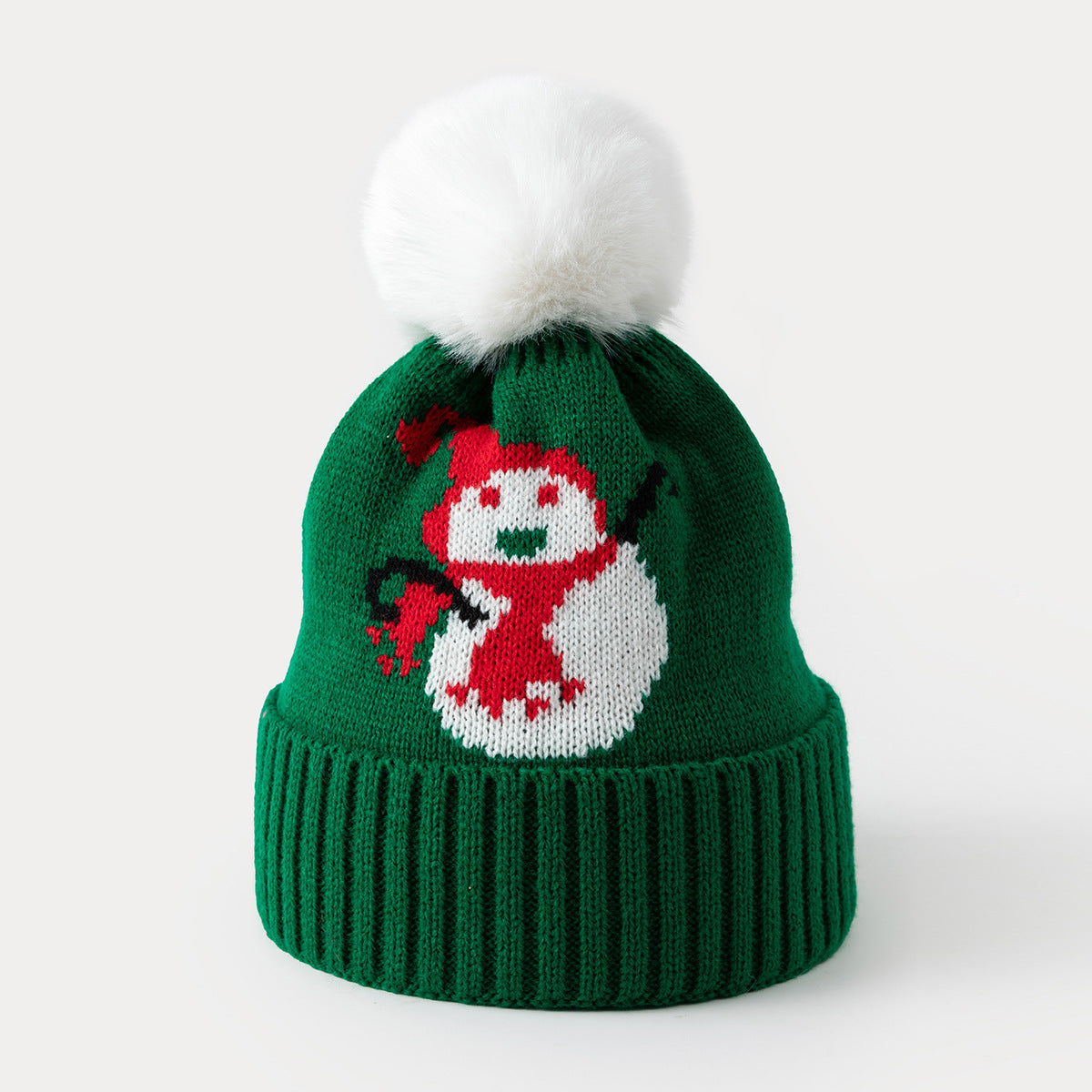 Snowman Pom Pom Knit Christmas Hat