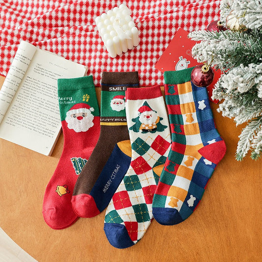 Cotton Mid-Calf Gift Boxed Couples Christmas Socks