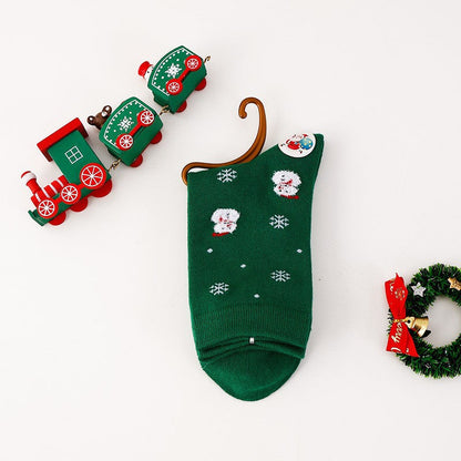 Cute Christmas Stripe Mid Calf Christmas Socks