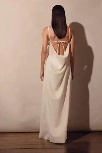 Apricot V-neck Sleeveless Loose Dress