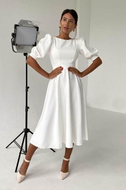 Backless high waist midi dress