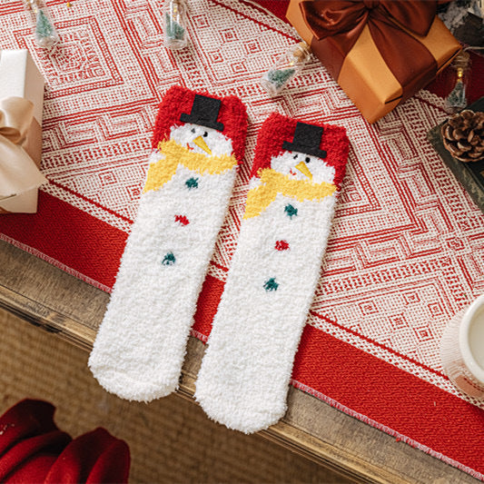 Soft Coral Fleece Warm Ball Pack Christmas Socks