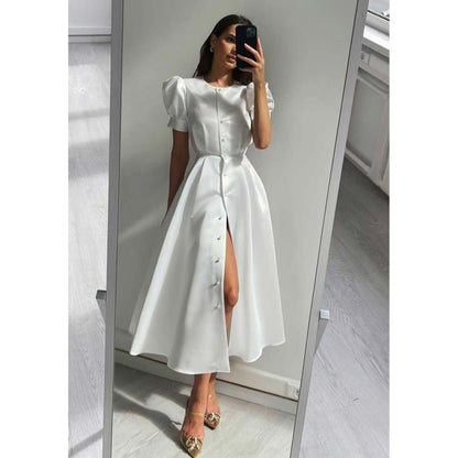 Short-Sleeved A-Line Dress