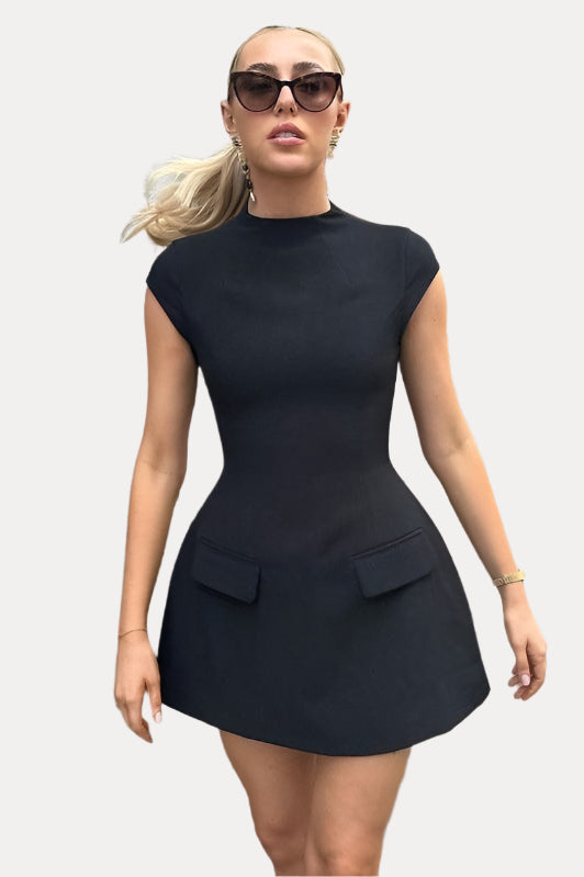 Street style mini slim dress