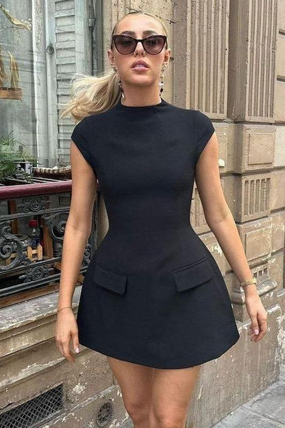 Street style mini slim dress