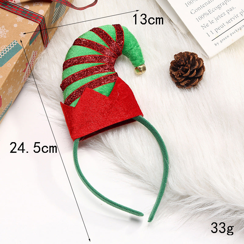Christmas Cartoon Elf Hat Kids Adult Party Hair Accessory