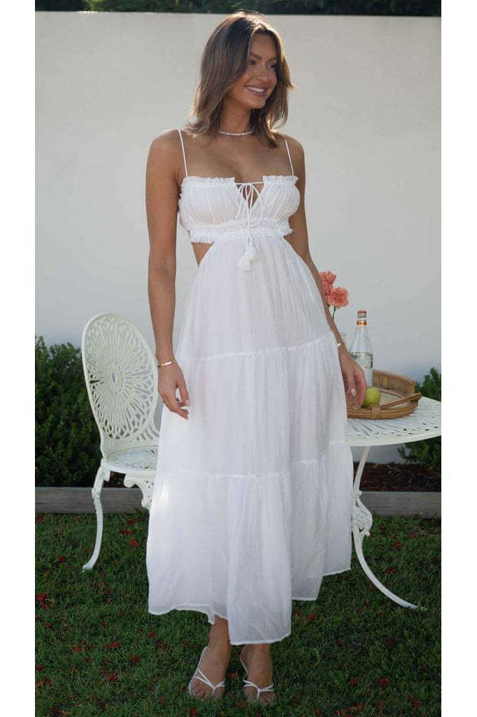 Sleeveless Splicing Long Swing Dress