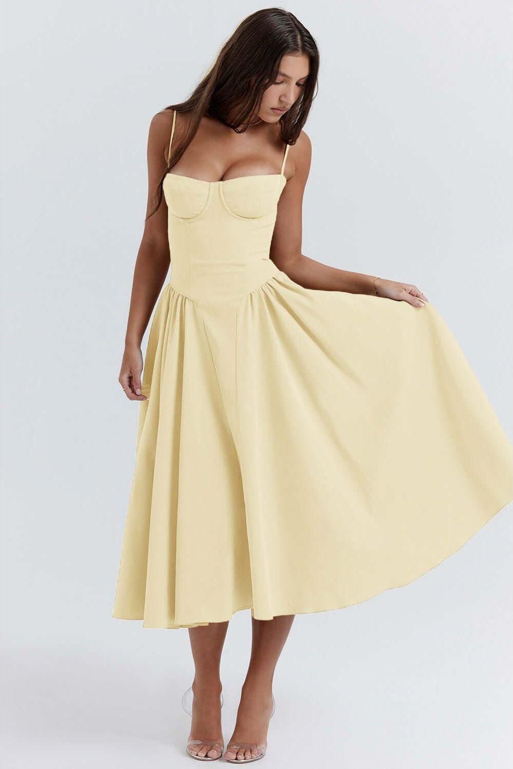 French retro midi summer dress