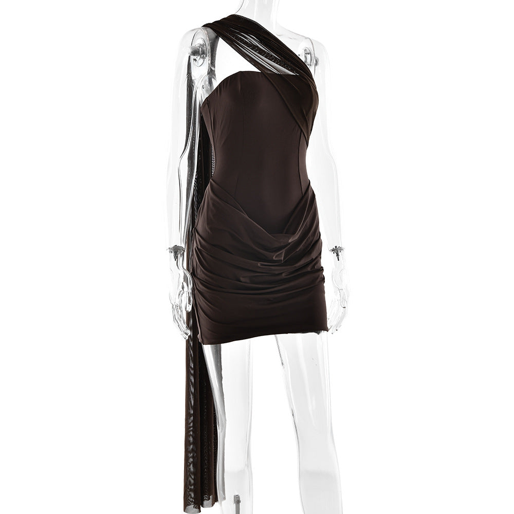 Wintour Mini Dress-Brown