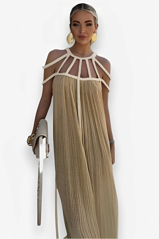 Rope Strapless Halter Neck Loose Dress