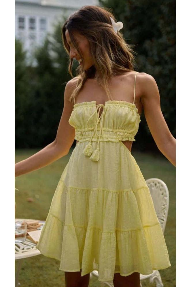 One-Shoulder Backless Sling summer dress