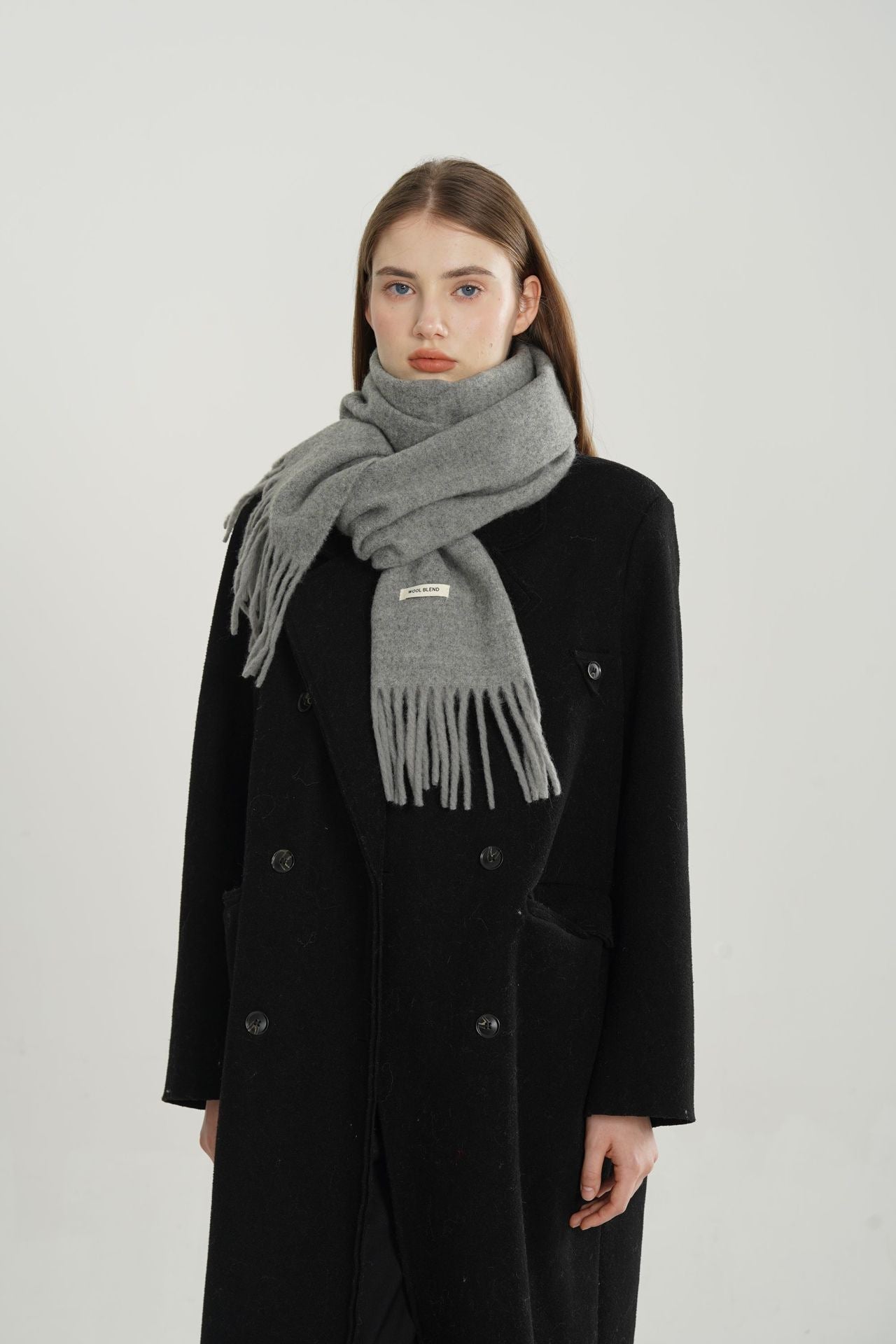 Woven Fringe Wool Blend Christmas Scarf