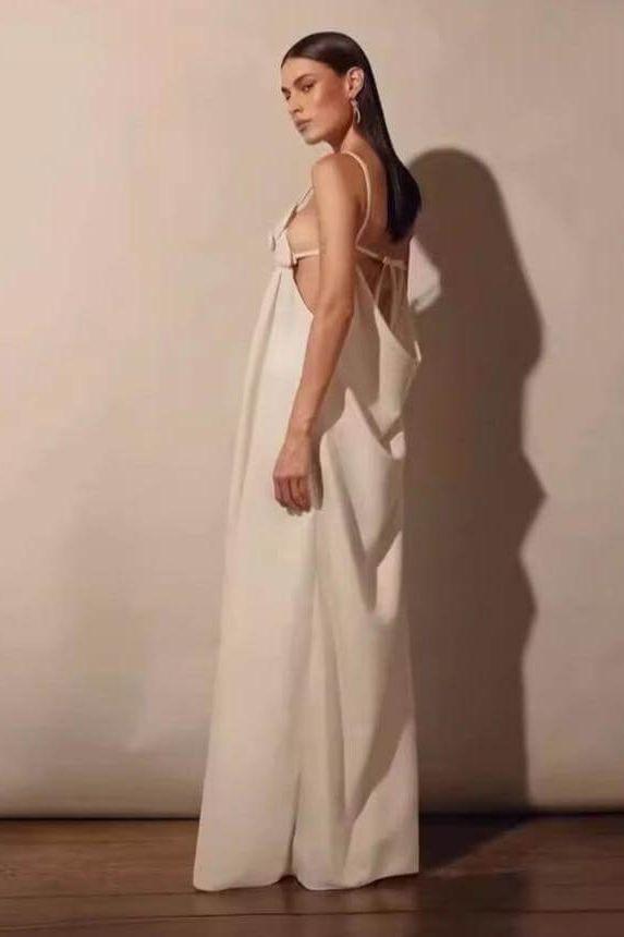 Apricot V-neck Sleeveless Loose Dress