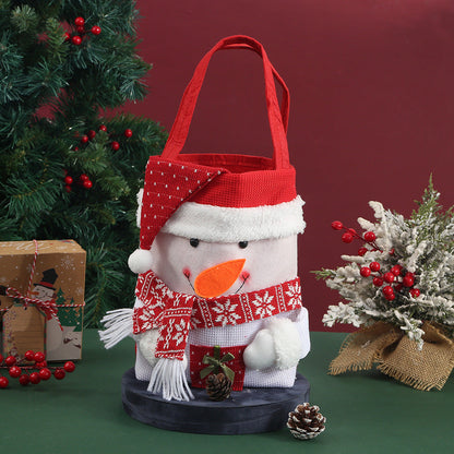 Christmas Fleece Drawstring Apple Gift Handheld Bag