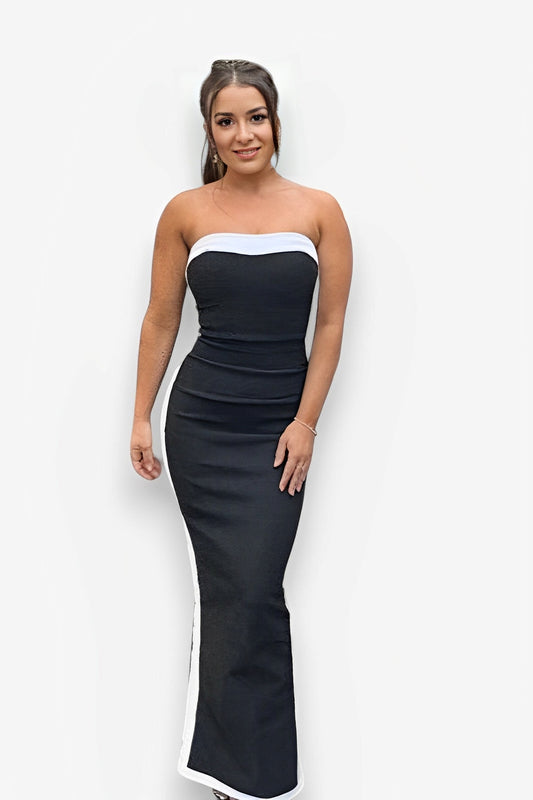 Splicing Tube Top Long Dress