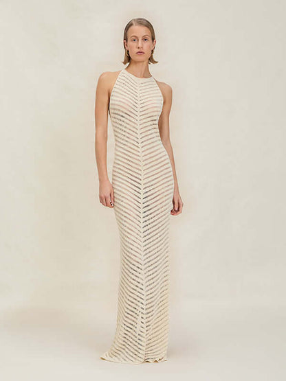 Palm Mirage Sheer Maxi Dress