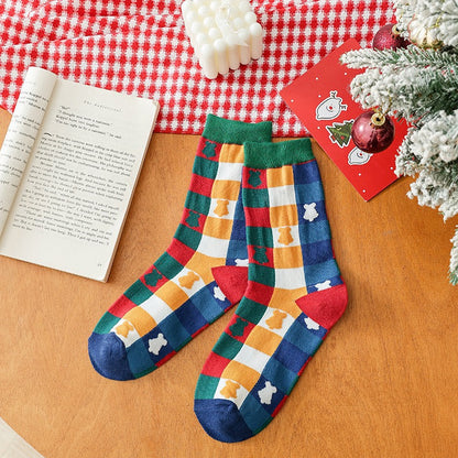 Cotton Mid-Calf Gift Boxed Couples Christmas Socks