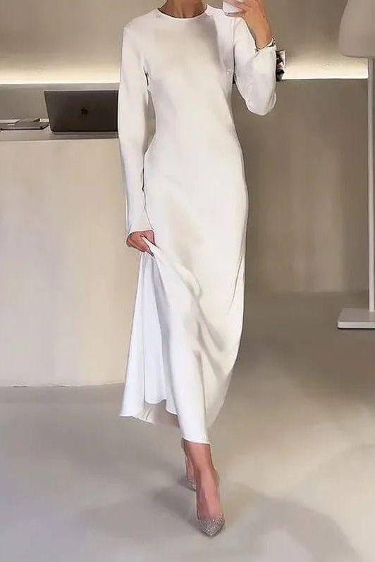 Slimming long casual dress