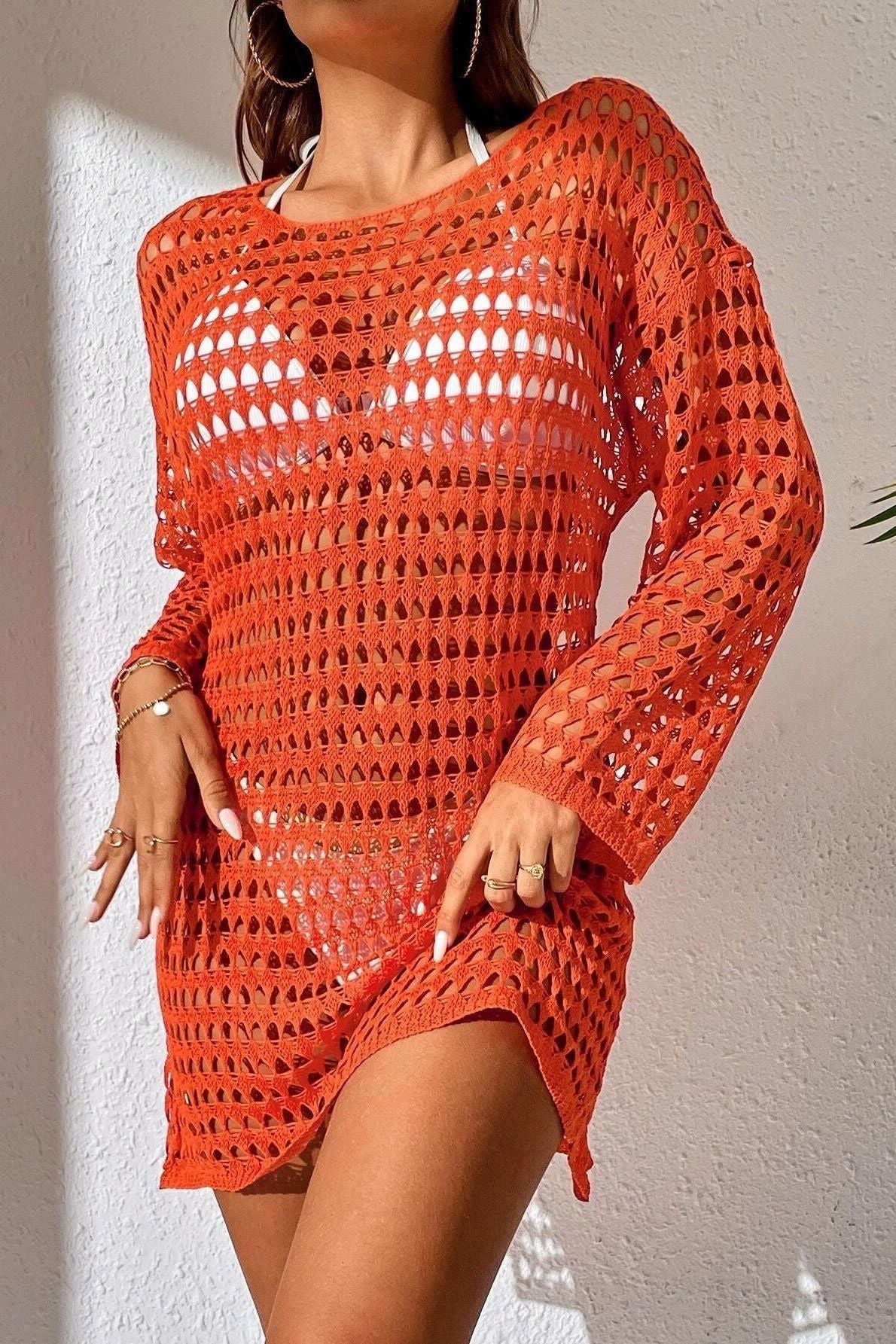 Bikini Cover-up Mesh Hollow Knitted dress