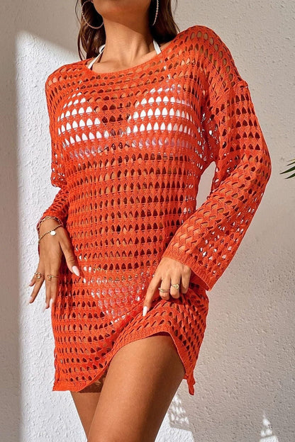 Bikini Cover-up Mesh Hollow Knitted dress