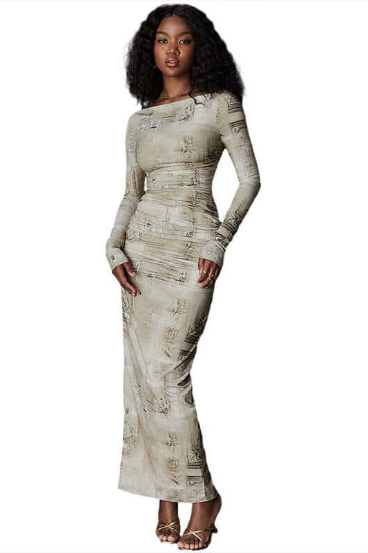 Hip-wrapped Tight Skirt Long Dress