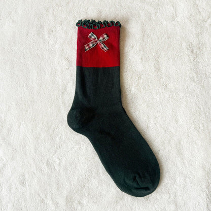 Cute Cartoon Thick Warm Red Ankle Christmas Socks