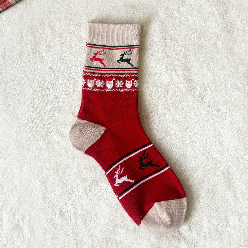 Cute Cartoon Thick Warm Red Ankle Christmas Socks