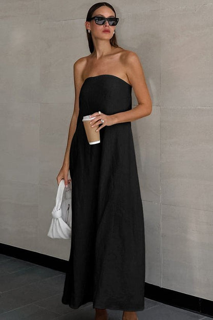 Slim Tube Top Long Dress