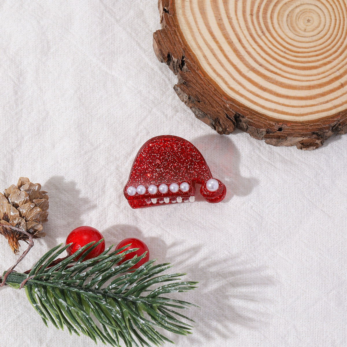 Sparkle Gingerbread Hat Glove Mini Claw Hair Accessory