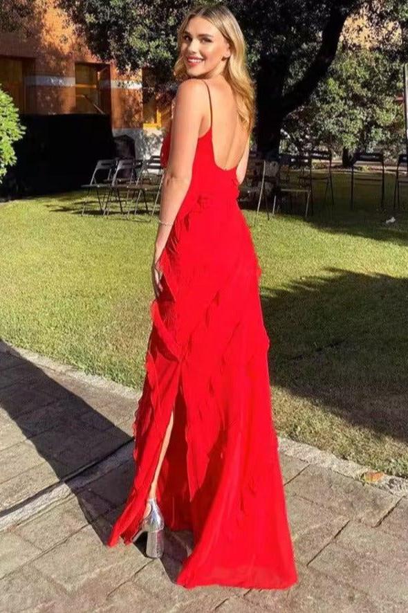 Backless Sling U-Neck Off-Shoulder Maxi Dress