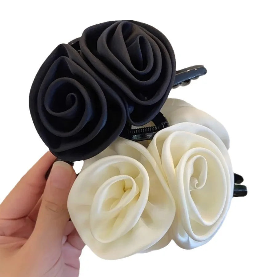 Satin Rose Large Christmas Hair Accessory Accessories-L