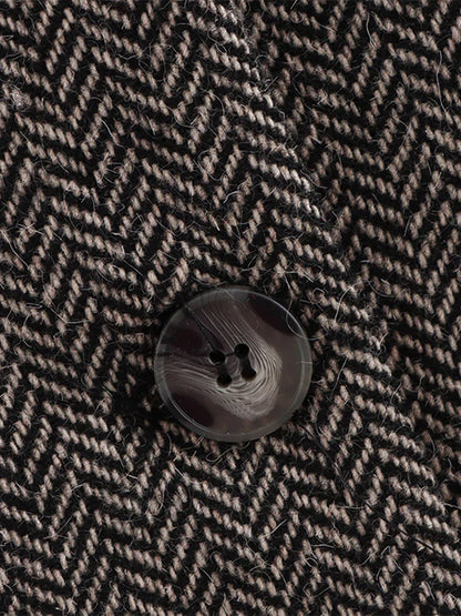Herringbone Wool Tweed Women Suit Blazer New Single Breasted Lapel Jacket Autumn Winter Formal Fashion Coat Lady Outwears