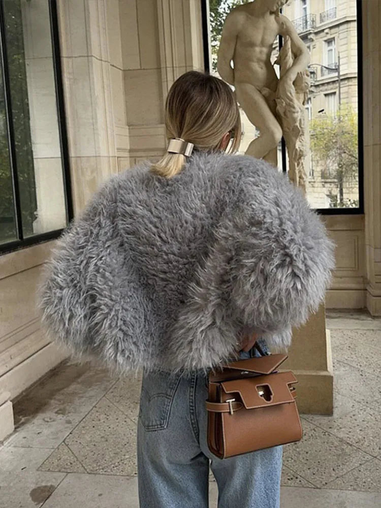 Faux Fur Jackets Women Casual Loose Warm Soft Cardigan Coats Female 2024 Winter Fashion Solid Long Sleeves Outwears Lady